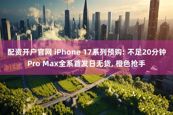 配资开户官网 iPhone 17系列预购: 不足20分钟Pro Max全系首发日无货, 橙色抢手